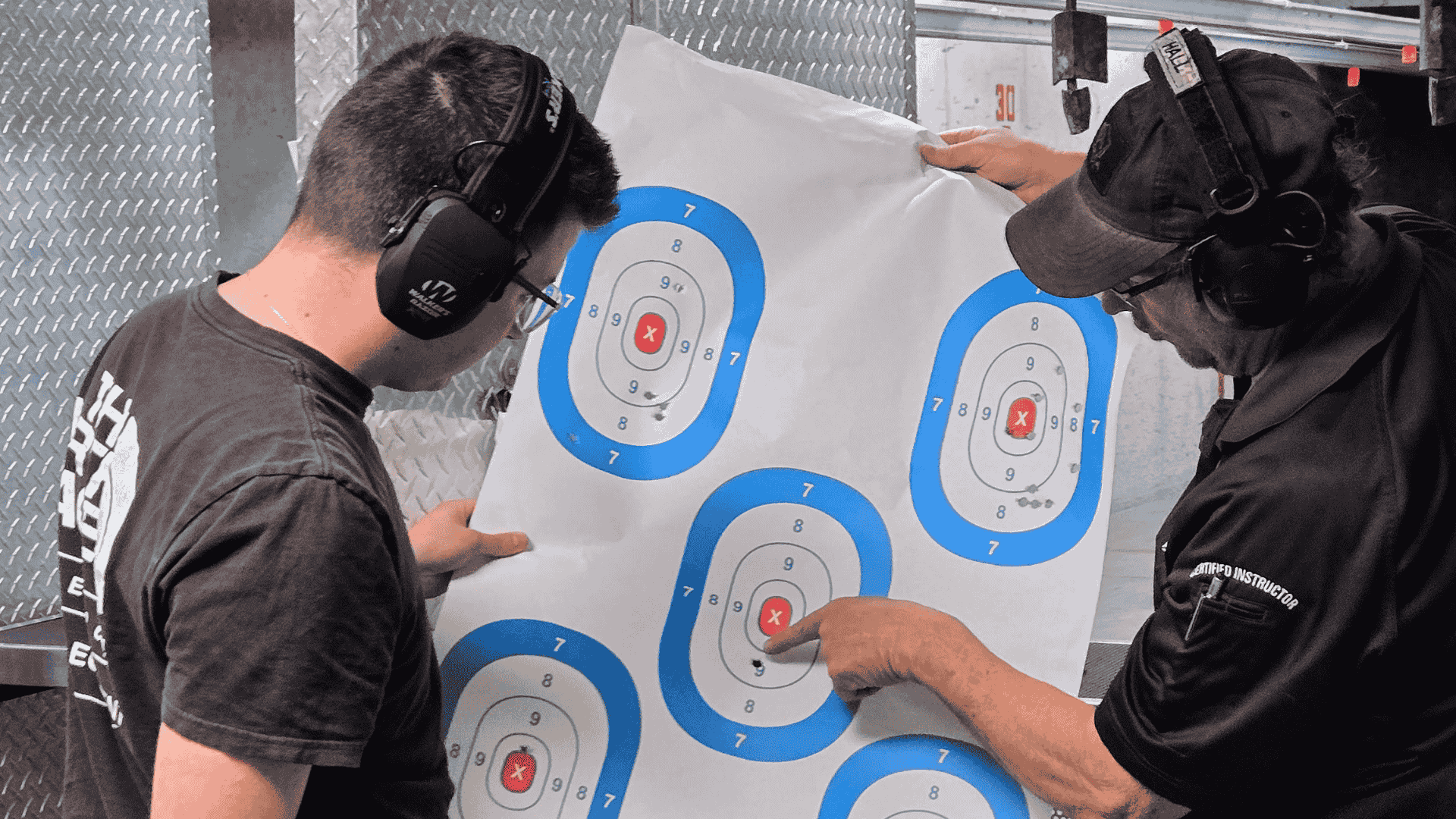 An instructor analyzing a students progress.